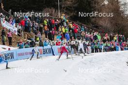 11.12.2016, Davos, Switzerland (SUI): Alena Prochazkova (SVK), Jonna Sundling (SWE), Dahria Beatty (CAN), Hanna Kolb (GER), Ingvild Flugstad Oestberg (NOR), Katja Visnar (SLO), (l-r)  - FIS world cup cross-country, individual sprint, Davos (SUI). www.nordicfocus.com. © Modica/NordicFocus. Every downloaded picture is fee-liable.