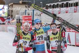 11.12.2016, Davos, Switzerland (SUI): Sindre Bjoernestad Skar (NOR), Sergey Ustiugov (RUS), Finn Haagen Krogh (NOR) - FIS world cup cross-country, individual sprint, Davos (SUI). www.nordicfocus.com. © Modica/NordicFocus. Every downloaded picture is fee-liable.