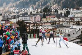 11.12.2016, Davos, Switzerland (SUI): Krista Parmakoski (FIN), Sophie Caldwell (USA), Sofie Krehl (GER), Sadie Bjornsen (USA), Nadine Faehndrich (SUI), Alenka Cebasek (SLO), (l-r)  - FIS world cup cross-country, individual sprint, Davos (SUI). www.nordicfocus.com. © Modica/NordicFocus. Every downloaded picture is fee-liable.