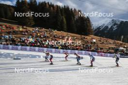 11.12.2016, Davos, Switzerland (SUI): Jonna Sundling (SWE), Ingvild Flugstad Oestberg (NOR), Maiken Caspersen Falla (NOR), Jessica Diggins (USA), Natalia Matveeva (RUS), Ilaria Debertolis (ITA), (l-r)  - FIS world cup cross-country, individual sprint, Davos (SUI). www.nordicfocus.com. © Modica/NordicFocus. Every downloaded picture is fee-liable.