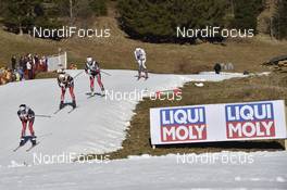 17.12.2016, La Clusaz, France (FRA): Ingvild Flugstad Oestberg (NOR), Heidi Weng (NOR), Marit Bjoergen (NOR) - FIS world cup cross-country, mass women, La Clusaz (FRA). www.nordicfocus.com. © Thibaut/NordicFocus. Every downloaded picture is fee-liable.