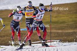 17.12.2016, La Clusaz, France (FRA): Heidi Weng (NOR), Ingvild Flugstad Oestberg (NOR), Marit Bjoergen (NOR) - FIS world cup cross-country, mass women, La Clusaz (FRA). www.nordicfocus.com. © Thibaut/NordicFocus. Every downloaded picture is fee-liable.