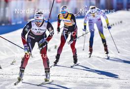 17.12.2016, La Clusaz, France (FRA): Marit Bjoergen (NOR), Ingvild Flugstad Oestberg (NOR), Stina Nilsson (SWE) - FIS world cup cross-country, mass women, La Clusaz (FRA). www.nordicfocus.com. © Thibaut/NordicFocus. Every downloaded picture is fee-liable.