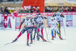 31.12.2016, Val Mustair, Switzerland (SUI): Ingvild Flugstad Oestberg (NOR), Gaia Vuerich (ITA), Heidi Weng (NOR), Charlotte Kalla (SWE), Stefanie Boehler (GER), (l-r)  - FIS world cup cross-country, tour de ski, individual sprint, Val Mustair (SUI). www.nordicfocus.com. © Modica/NordicFocus. Every downloaded picture is fee-liable.