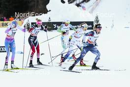 31.12.2016, Val Mustair, Switzerland (SUI): Anne Kylloenen (FIN), Kathrine Rolsted Harsem (NOR), Alenka Cebasek (SLO), Stina Nilsson (SWE), Sadie Bjornsen (USA), (l-r)  - FIS world cup cross-country, tour de ski, individual sprint, Val Mustair (SUI). www.nordicfocus.com. © Modica/NordicFocus. Every downloaded picture is fee-liable.