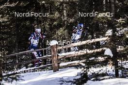 22.01.2017, Antholz, Italy (ITA): Johannes Thingnes Boe (NOR), Erik Lesser (GER), (l-r) -  IBU world cup biathlon, mass men, Antholz (ITA). www.nordicfocus.com. © Manzoni/NordicFocus. Every downloaded picture is fee-liable.