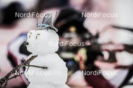 13.01.2017, Ruhpolding, Germany (GER): Event Feature: A snow man at the shooting range -  IBU world cup biathlon, sprint men, Ruhpolding (GER). www.nordicfocus.com. © Manzoni/NordicFocus. Every downloaded picture is fee-liable.