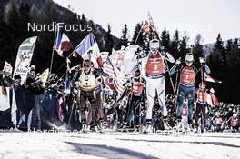 21.01.2017, Antholz, Italy (ITA): Laura Dahlmeier (GER), Selina Gasparin (SUI), Kaisa Makarainen (FIN), Justine Braisaz (FRA), (l-r) -  IBU world cup biathlon, mass women, Antholz (ITA). www.nordicfocus.com. © Manzoni/NordicFocus. Every downloaded picture is fee-liable.