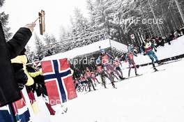 08.01.2017, Oberhof, Germany (GER): Arnd Peiffer (GER), Simon Schempp (GER), Anton Shipulin (RUS), Henrik L'abee-Lund (NOR), Maxim Tsvetkov (RUS), Martin Fourcade (FRA), (l-r) -  IBU world cup biathlon, mass men, Oberhof (GER). www.nordicfocus.com. © Manzoni/NordicFocus. Every downloaded picture is fee-liable.