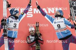 12.03.2017, Oslo, Norway (NOR): Krista Parmakoski (FIN), Marit Bjoergen (NOR), Kerttu Niskanen (FIN), (l-r) - FIS world cup cross-country, mass women, Oslo (NOR). www.nordicfocus.com. © NordicFocus. Every downloaded picture is fee-liable.