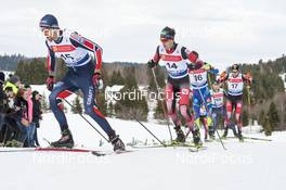 24.01.2016, Chaux-Neuve, France (FRA): Magnus Moan (NOR), Philipp Orter (AUT), Francois Braud (FRA) - FIS world cup nordic combined, individual gundersen HS118/10km, Chaux-Neuve (FRA). www.nordicfocus.com. © Becker/NordicFocus. Every downloaded picture is fee-liable.