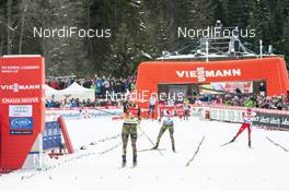24.01.2016, Chaux-Neuve, France (FRA): (l-r) Fabian Riessle (GER), Eric Frenzel (GER), Akito Watabe (JPN)  - FIS world cup nordic combined, individual gundersen HS118/10km, Chaux-Neuve (FRA). www.nordicfocus.com. © Becker/NordicFocus. Every downloaded picture is fee-liable.