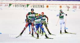19.02.2016, Lahti, Finland (FIN): Bernhard Gruber (AUT), Maxime Laheurte (FRA), Akito Watabe (JPN), Ilkka Herola (FIN), (l-r)  - FIS world cup nordic combined, individual gundersen HS130/10km, Lahti (FIN). www.nordicfocus.com. © Felgenhauer/NordicFocus. Every downloaded picture is fee-liable.