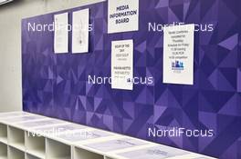 19.02.2016, Lahti, Finland (FIN): media information board   - FIS world cup nordic combined, individual gundersen HS130/10km, Lahti (FIN). www.nordicfocus.com. © Felgenhauer/NordicFocus. Every downloaded picture is fee-liable.