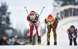 19.02.2016, Lahti, Finland (FIN): Akito Watabe (JPN), Eric Frenzel (GER), (l-r)  - FIS world cup nordic combined, individual gundersen HS130/10km, Lahti (FIN). www.nordicfocus.com. © Felgenhauer/NordicFocus. Every downloaded picture is fee-liable.