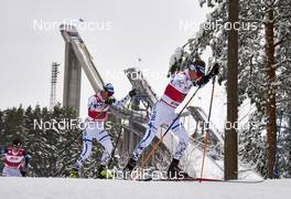 21.02.2016, Lahti, Finland (FIN): Mikke Leinonen (FIN), Jussi Salo (FIN), (l-r)  - FIS world cup nordic combined, individual gundersen HS130/10km, Lahti (FIN). www.nordicfocus.com. © Felgenhauer/NordicFocus. Every downloaded picture is fee-liable.