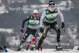 28.02.2016, Val di Fiemme, Italy (ITA): Lukas Runggaldier (ITA), Kail Piho (EST), (l-r)  - FIS world cup nordic combined, individual gundersen HS134/10km, Val di Fiemme (ITA). www.nordicfocus.com. © Modica/NordicFocus. Every downloaded picture is fee-liable.
