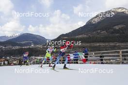 26.02.2016, Val di Fiemme, Italy (ITA): Competitors in the first climb of lago di tesero   - FIS world cup nordic combined, team sprint HS134/2x7.5km, Val di Fiemme (ITA). www.nordicfocus.com. © Modica/NordicFocus. Every downloaded picture is fee-liable.