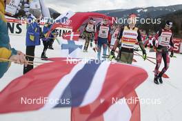 26.02.2016, Val di Fiemme, Italy (ITA): Audi Tunnel into the starting zone   - FIS world cup nordic combined, team sprint HS134/2x7.5km, Val di Fiemme (ITA). www.nordicfocus.com. © Modica/NordicFocus. Every downloaded picture is fee-liable.