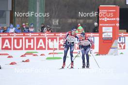 26.02.2016, Val di Fiemme, Italy (ITA): Joergen Graabak (NOR), Magnus Krog (NOR), (l-r)  - FIS world cup nordic combined, team sprint HS134/2x7.5km, Val di Fiemme (ITA). www.nordicfocus.com. © Modica/NordicFocus. Every downloaded picture is fee-liable.