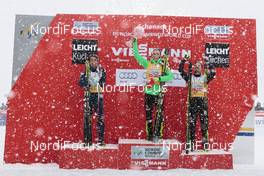 05.03.2016, Schonach, Germany (GER): Akito Watabe (JPN), Eric Frenzel (GER), Fabian Riessle (GER), (l-r) - FIS world cup nordic combined, cups, Schonach (GER). www.nordicfocus.com. © Modica/NordicFocus. Every downloaded picture is fee-liable.