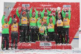 05.03.2016, Schonach, Germany (GER): Team Germany (l-r) - FIS world cup nordic combined, cups, Schonach (GER). www.nordicfocus.com. © Modica/NordicFocus. Every downloaded picture is fee-liable.