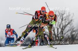 18.12.2016, Ramsau, Austria (AUT): Bjoern Kircheisen (GER), Johannes Rydzek (GER), (l-r)  - FIS world cup nordic combined, individual gundersen HS96/10km, Ramsau (AUT). www.nordicfocus.com. © Rauschendorfer/NordicFocus. Every downloaded picture is fee-liable.