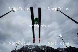 18.12.2016, Ramsau, Austria (AUT): forejumper with Dachstein mountains - FIS world cup nordic combined, individual gundersen HS96/10km, Ramsau (AUT). www.nordicfocus.com. © Rauschendorfer/NordicFocus. Every downloaded picture is fee-liable.