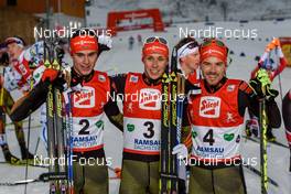 18.12.2016, Ramsau, Austria (AUT): Vinzenz Geiger (GER), Eric Frenzel (GER), Fabian Riessle (GER), (l-r) - FIS world cup nordic combined, individual gundersen HS96/10km, Ramsau (AUT). www.nordicfocus.com. © Rauschendorfer/NordicFocus. Every downloaded picture is fee-liable.