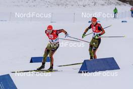 18.12.2016, Ramsau, Austria (AUT): Eric Frenzel (GER), Fabian Riessle (GER), (l-r)  - FIS world cup nordic combined, individual gundersen HS96/10km, Ramsau (AUT). www.nordicfocus.com. © Rauschendorfer/NordicFocus. Every downloaded picture is fee-liable.