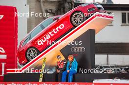 01.01.2016, Garmisch, Germany (GER): (l-r) Simon Ammann (SUI), Fischer and the FIS race director Walter Hofer (AUT) - FIS world cup ski jumping, four hills tournament, individual HS140, Garmisch (GER). www.nordicfocus.com. © Laiho/NordicFocus. Every downloaded picture is fee-liable.