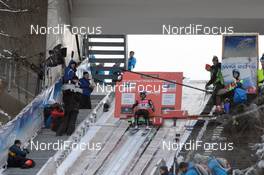 15.01.2016, Tauplitz/Bad Mitterndorf, Austria (AUT): Andreas Wellinger (GER) - FIS ski flying world championships, individual HS225, Tauplitz/Bad Mitterndorf (AUT). www.nordicfocus.com. © Rauschendorfer/NordicFocus. Every downloaded picture is fee-liable.