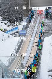 17.01.2016, Tauplitz/Bad Mitterndorf, Austria (AUT): cleaning of the ski jump - FIS ski flying world championships, team HS225, Tauplitz/Bad Mitterndorf (AUT). www.nordicfocus.com. © Rauschendorfer/NordicFocus. Every downloaded picture is fee-liable.