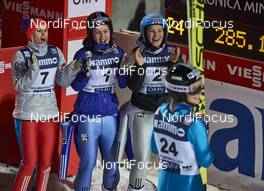 04.02.2016, Oslo, Norway (NOR): Line Jahr (NOR), Silje Opseth (NOR), Maren Lundby (NOR), (l-r)  - FIS world cup ski jumping ladies, individual HS134, Oslo (NOR). www.nordicfocus.com. © Felgenhauer/NordicFocus. Every downloaded picture is fee-liable.