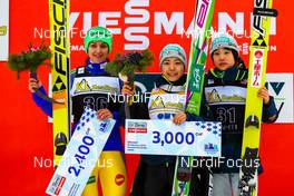 19.02.2016, Lahti, Finland (FIN): (l-r) Maja Vtic (SLO), Fischer, Sara Takanashi (JPN) and Yuki Ito (JPN), Fischer - FIS world cup ski jumping ladies, individual HS100, Lahti (FIN). www.nordicfocus.com. © Laiho/NordicFocus. Every downloaded picture is fee-liable.
