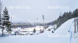 19.02.2016, Lahti, Finland (FIN): empty stadium in the morning  - FIS world cup ski jumping ladies, individual HS100, Lahti (FIN). www.nordicfocus.com. © Felgenhauer/NordicFocus. Every downloaded picture is fee-liable.