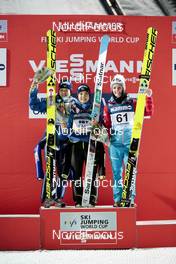 03.12.2016, Lillehammer, Norway (NOR): Yuki Ito (JPN), Sara Takanashi (JPN), Jacqueline Seifriedsberger (AUT), (l-r) - FIS world cup ski jumping ladies, individual HS100, Lillehammer (NOR). www.nordicfocus.com. © Modica/NordicFocus. Every downloaded picture is fee-liable.
