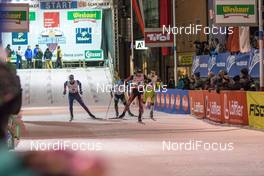 22.01.2016, Lienz, Austria (AUT): Reese Hannemann (USA), Tobias Habenicht (AUT ), Urban Lentsch (AUT), Emanuele Becchs (ITA), (l-r)  - FIS Marathon Cup Dolomitenlauf, Lienz (AUT). www.nordicfocus.com. © Russolo/NordicFocus. Every downloaded picture is fee-liable.