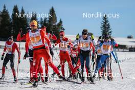 24.01.2016, Lienz, Austria (AUT): Chauvet Benoit, Poirrier Bastien, Bonaldi Sergio, Guigonnet Loic, Perillat Boiteaux Ivan, (l-r)  - FIS Marathon Cup Dolomitenlauf, Lienz (AUT). www.nordicfocus.com. © Russolo/NordicFocus. Every downloaded picture is fee-liable.
