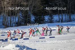 24.01.2016, Lienz, Austria (AUT): The leading group after the start   - FIS Marathon Cup Dolomitenlauf, Lienz (AUT). www.nordicfocus.com. © Russolo/NordicFocus. Every downloaded picture is fee-liable.