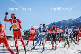 24.01.2016, Lienz, Austria (AUT): The leading group   - FIS Marathon Cup Dolomitenlauf, Lienz (AUT). www.nordicfocus.com. © Russolo/NordicFocus. Every downloaded picture is fee-liable.