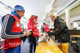 24.01.2016, Lienz, Austria (AUT): Bib and info point   - FIS Marathon Cup Dolomitenlauf, Lienz (AUT). www.nordicfocus.com. © Russolo/NordicFocus. Every downloaded picture is fee-liable.