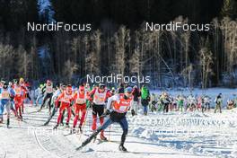 24.01.2016, Lienz, Austria (AUT): The lead of the race   - FIS Marathon Cup Dolomitenlauf, Lienz (AUT). www.nordicfocus.com. © Russolo/NordicFocus. Every downloaded picture is fee-liable.