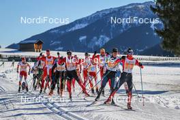 24.01.2016, Lienz, Austria (AUT): The leading group in Dolomitenlauf with Martinelli Alan at the lead   - FIS Marathon Cup Dolomitenlauf, Lienz (AUT). www.nordicfocus.com. © Russolo/NordicFocus. Every downloaded picture is fee-liable.