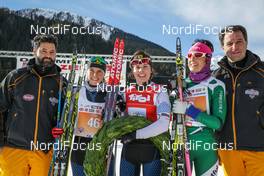 24.01.2016, Lienz, Austria (AUT): Dabudyk Aurelie, Elisa Brocard, Antonella Confortola, (l-r) - FIS Marathon Cup Dolomitenlauf, Lienz (AUT). www.nordicfocus.com. © Russolo/NordicFocus. Every downloaded picture is fee-liable.