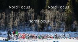 24.01.2016, Lienz, Austria (AUT): The leading group after the start   - FIS Marathon Cup Dolomitenlauf, Lienz (AUT). www.nordicfocus.com. © Russolo/NordicFocus. Every downloaded picture is fee-liable.