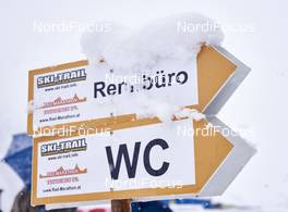 31.01.2016, Tannheimer Tal, Austria (AUT) - Bad Hindelang, Germany (GER): signs to race office   - Skitrail Tannheimertal, Bad Hindelang (GER). www.nordicfocus.com. © Felgenhauer/NordicFocus. Every downloaded picture is fee-liable.