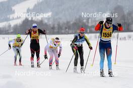 13.-14.02.2016, St. Johann Austria (AUT): Adela Boudikova (CZE), (2nd from right) - Int. Tiroler Koasaloppet, St. Johann (AUT). www.nordicfocus.com. © Rauschendorfer/NordicFocus. Every downloaded picture is fee-liable.