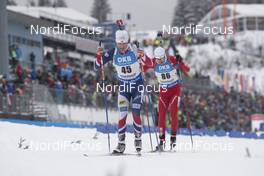 05.01.2017, Oberhof, Germany (GER): Ole Einar Bjoerndalen (NOR), Sergey Bocharnikov (BLR), (l-r) -  IBU world cup biathlon, sprint men, Oberhof (GER). www.nordicfocus.com. © Manzoni/NordicFocus. Every downloaded picture is fee-liable.