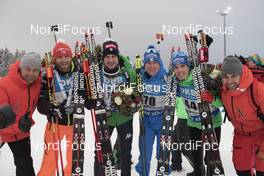 05.01.2017, Oberhof, Germany (GER): Andy Mettler (SUI), Rossignol Race Service, Michal Slesingr (CZE), Dominik Windisch (ITA), Lukas Hofer (ITA), Simon Schempp (GER), Sylvain Fanjas-Claret (FRA), (l-r) -  IBU world cup biathlon, sprint men, Oberhof (GER). www.nordicfocus.com. © Manzoni/NordicFocus. Every downloaded picture is fee-liable.